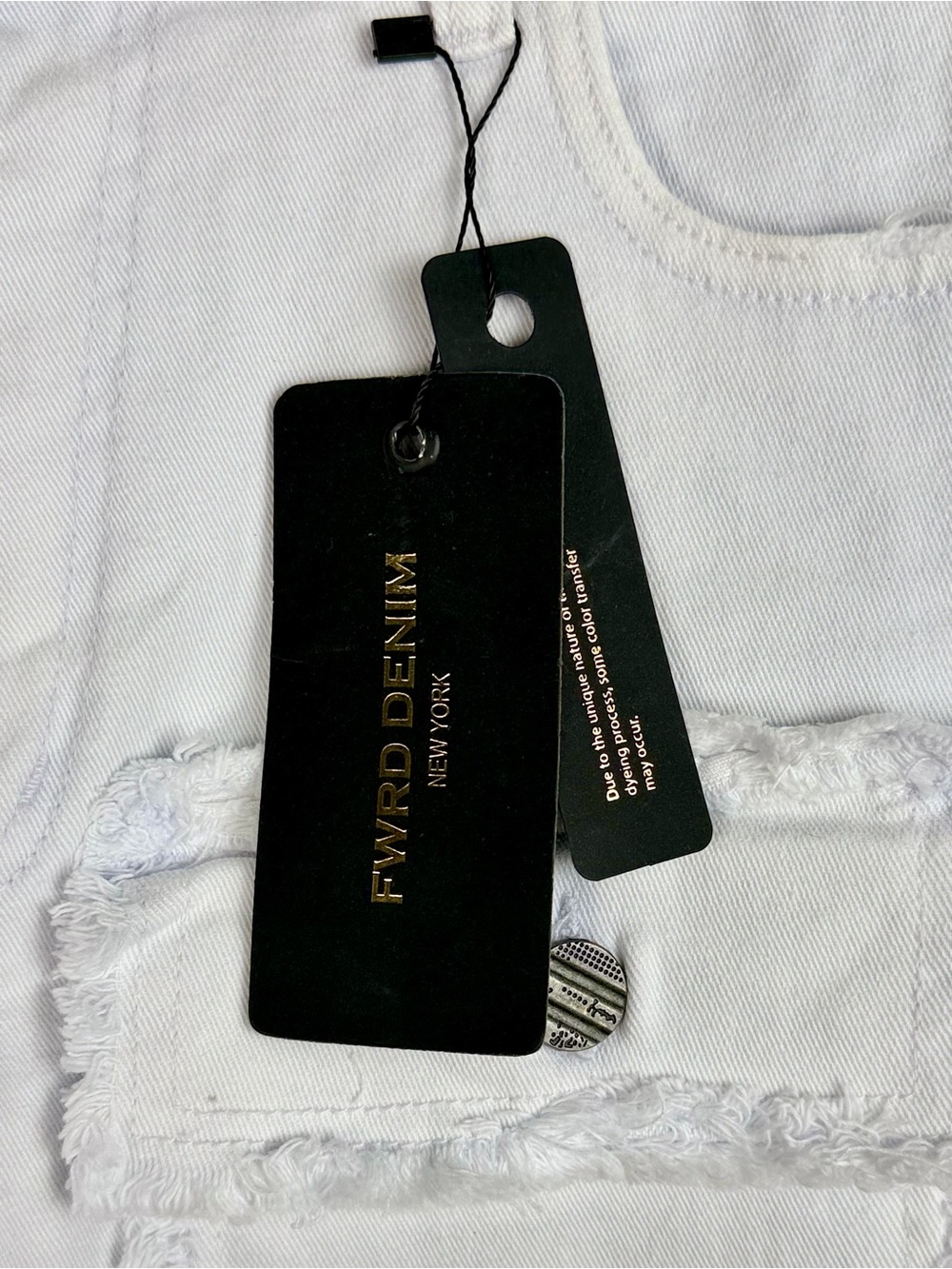 FWRD Denim Stacked Jeans 32x36 White Frayed Stretch Urban Streetwear Jeans NWT - Picture 8 of 9